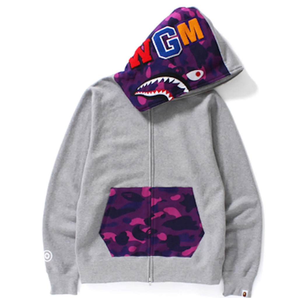 Bape shark store hoodie purple camo