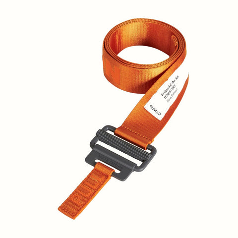 HERON PRESTON TAPE BELT 4CM CLASSIC BUCKLE ORANGE LIGHT GREY