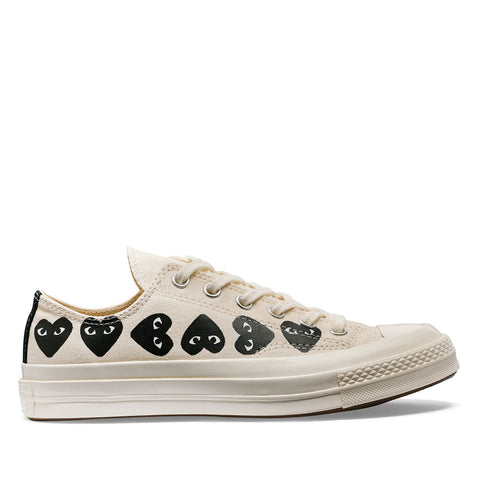 COMME DES GARCONS CDG PLAY CONVERSE WHITE LOW MULTI BLACK HEART AZ-K126-001-2