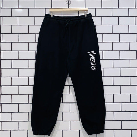 PLEASURES LOGIC REVERSE TERRY SWEATPANTS BLACK