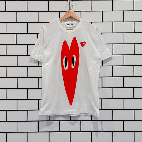 COMME DES GARCONS CDG PLAY CONTRAST LOGO TEE AZ-T224-051-1