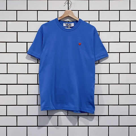 COMME DES GARCONS CDG PLAY SMALL RED HEART TEE BLUE AZ-T314-051-1