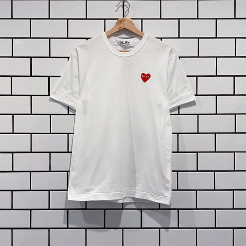 COMME DES GARCONS CDG PLAY RED HEART TEE WHITE AZ-T108-051-2