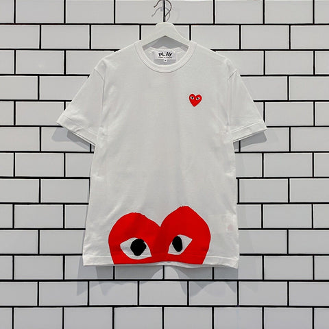 COMME DES GARCONS CDG PLAY HALF HEART TEE AZ-T034-051-1