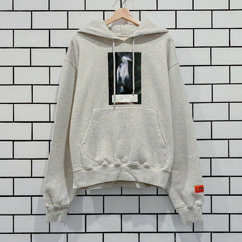 HERON PRESTON CENSORED HERON HOODIE GREY MELANGE GREY