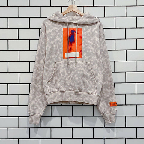 HERON PRESTON NOISE CENSORED HERON HOODIE BEIGE ORANGE LAST SIZES XS M L XL