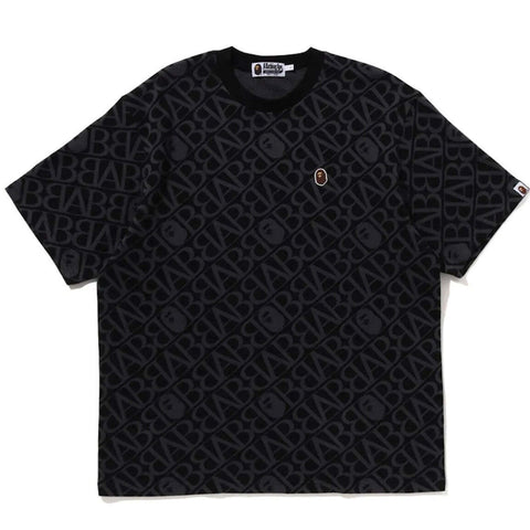 BAPE BLACK MONOGRAM APE HEAD ONE POINT TEE BLACK