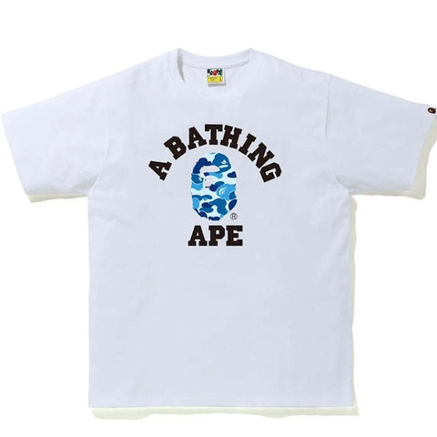 BAPE ABC CAMO COLLEGE TEE BLUE