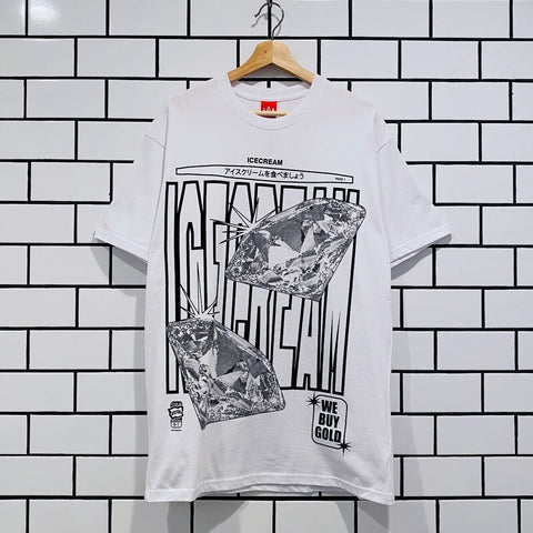 ICECREAM ICE CREAM BIG ROCKS SS TEE BLEACH WHITE