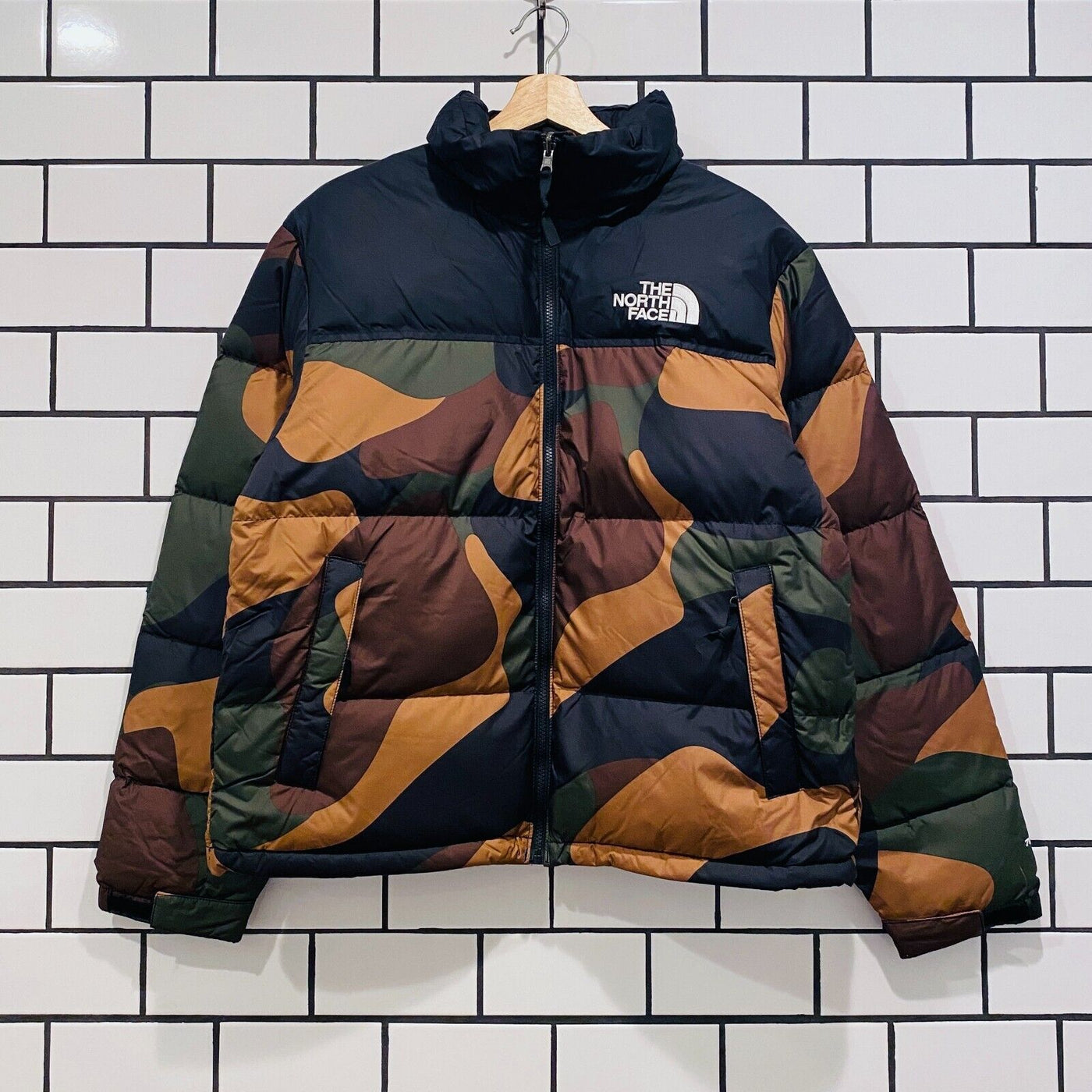 North face camo nuptse best sale