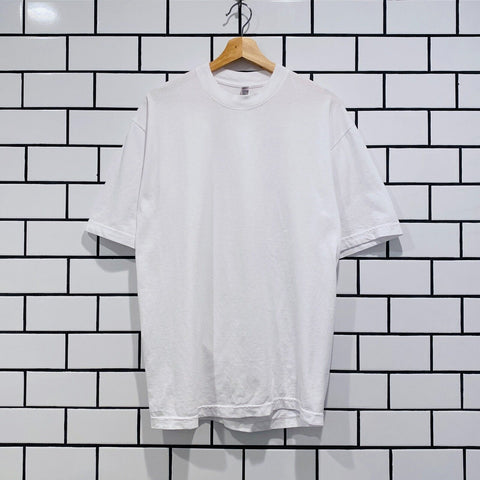 LOS ANGELES APPAREL OVERSIZED SHORT SLEEVE HIGH MOCKNECK T-SHIRT WHITE