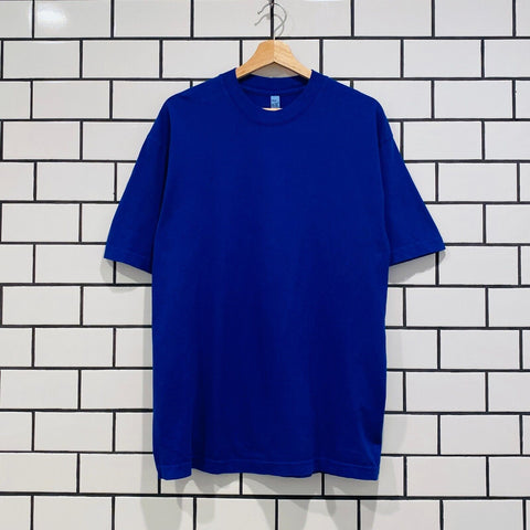 LOS ANGELES APPAREL OVERSIZED SHORT SLEEVE HIGH MOCKNECK T-SHIRT BLUE