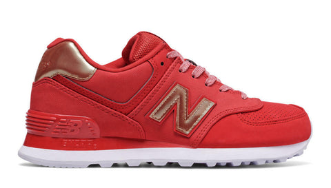 NEW BALANCE WOMEN VARSITY SPORT WL574VJA 574 RED GOLD Lifestyles Sneakers 5.5-10