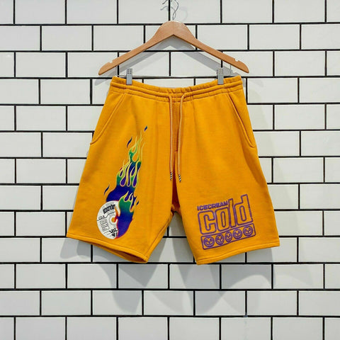ICECREAM DISK SWEATSHORT BBC ICE CREAM GOLDEN YELLOW