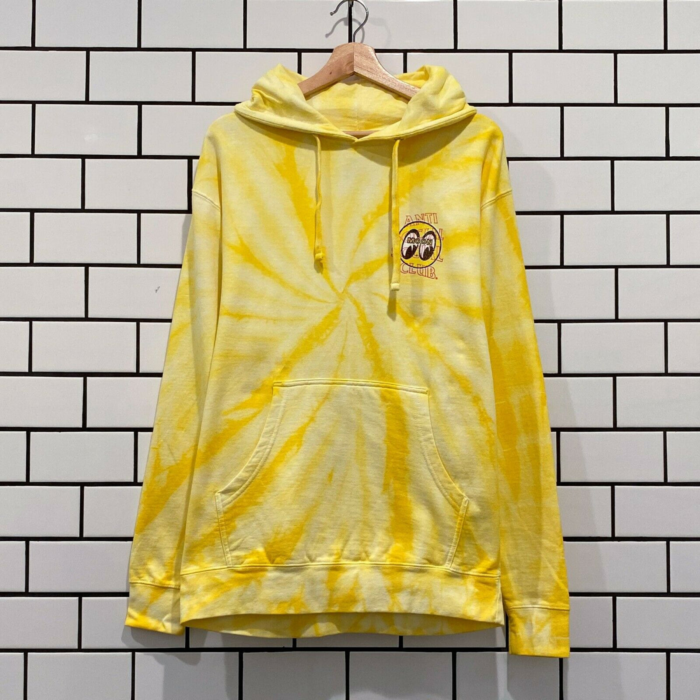 ANTI SOCIAL SOCIAL CLUB ASSC X MOONEYES GLITTER CROSSFIRE HOODIE YELLOW