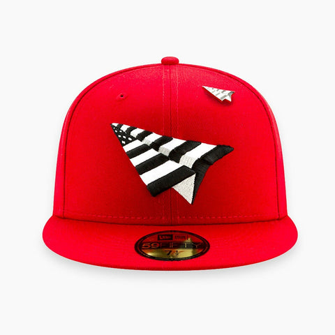 PAPER PLANES CRIMSON CROWN FITTED RED hat