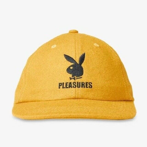 PLEASURES X PLAYBOY PB WOOL STRAPBACK HAT MUSTARD
