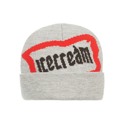ICECREAM DOUBLE TIME KNIT HAT LIGHT HEATHER GREY