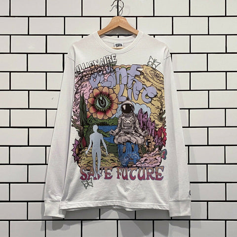 BILLIONAIRE BOYS CLUB BBC PLANT LIFE LS KNIT SNOW WHITE
