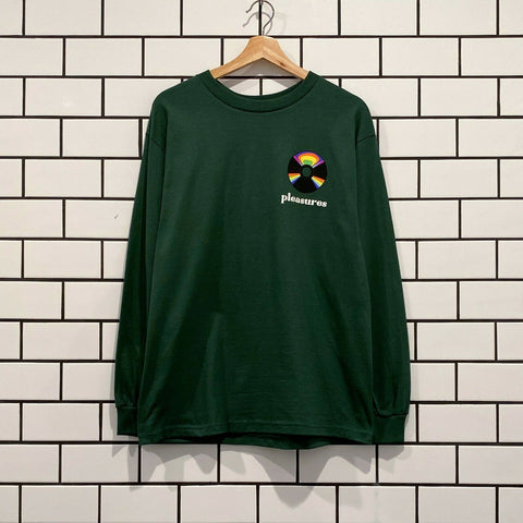 PLEASURES SPIN LONG SLEEVE T-SHIRT FOREST GREEN