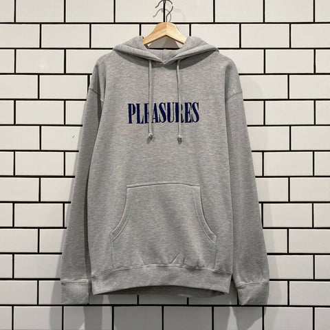 PLEASURES TICKLE LOGO HOODY HEATHER GREY