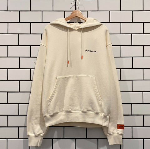 HERON PRESTON TAPE OFF HOODIE WHITE