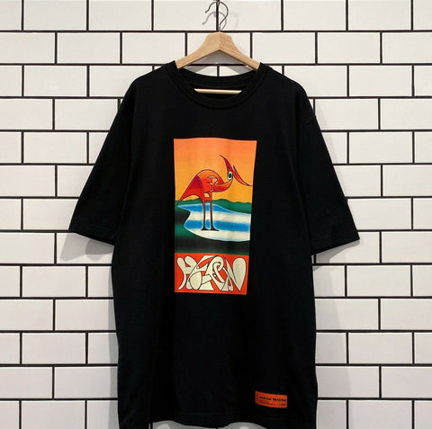 HERON PRESTON OS ABSTRACT SS TEE BLACK