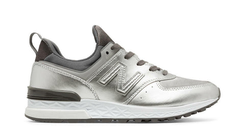 NEW BALANCE WOMEN SPORT REMIXES WS574SFG 574 SILVER Lifestyles Sneakers 6-10