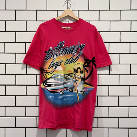 BILLIONAIRE BOYS CLUB BBC MEMORIES SS KNIT OVERSIZED RASPBERRY SORBET
