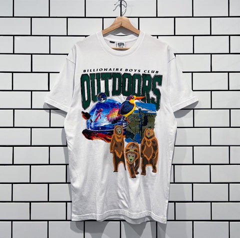 BILLIONAIRE BOYS CLUB BBC OUTDOORS SS KNIT WHITE OVERSIZED