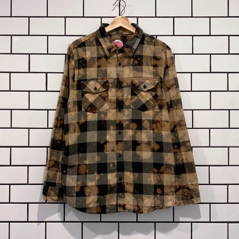 ANTI SOCIAL SOCIAL CLUB DIALTONE FLANNEL OLIVE TIE DYE