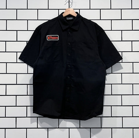 PLEASURES FILM CREW WORK SHIRT BLACK