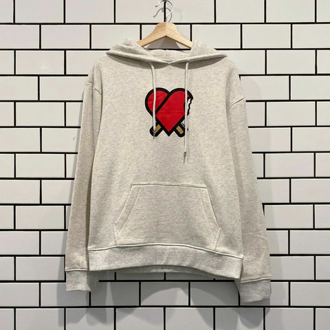 ICECREAM HEART HOODIE LIGHT HEATHER GREY BBC ICE CREAM