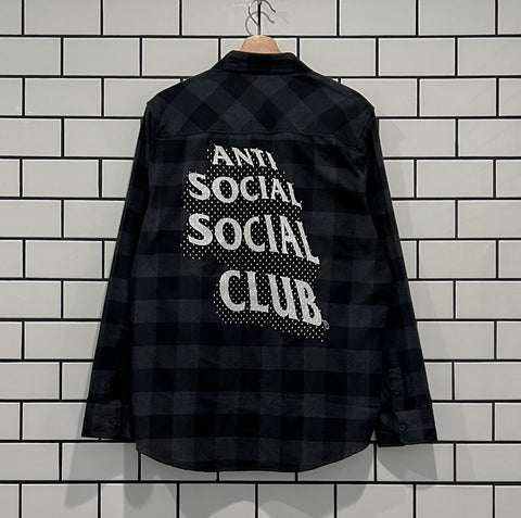 ANTI SOCIAL SOCIAL CLUB ASSC HAPPIEST PLACE ON EARTH FLANNEL BLACK