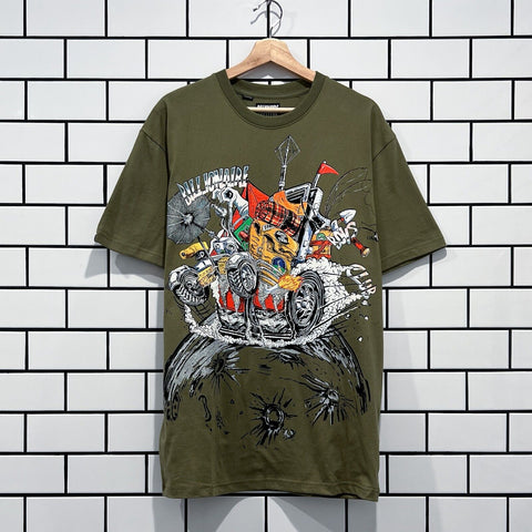 BILLIONAIRE BOYS CLUB BBC MOON ROVER SS KNIT LODEN GREEN OVERSIZED
