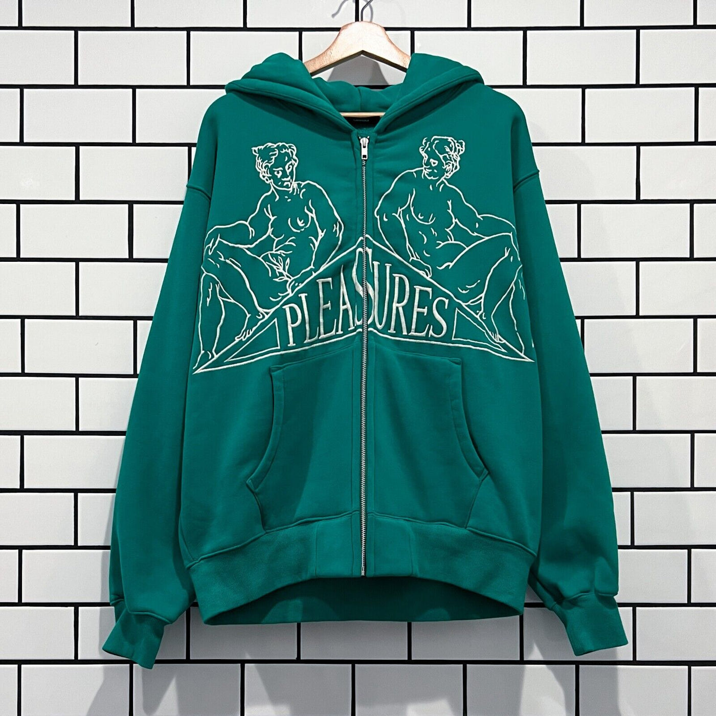 Pleasures clearance green hoodie