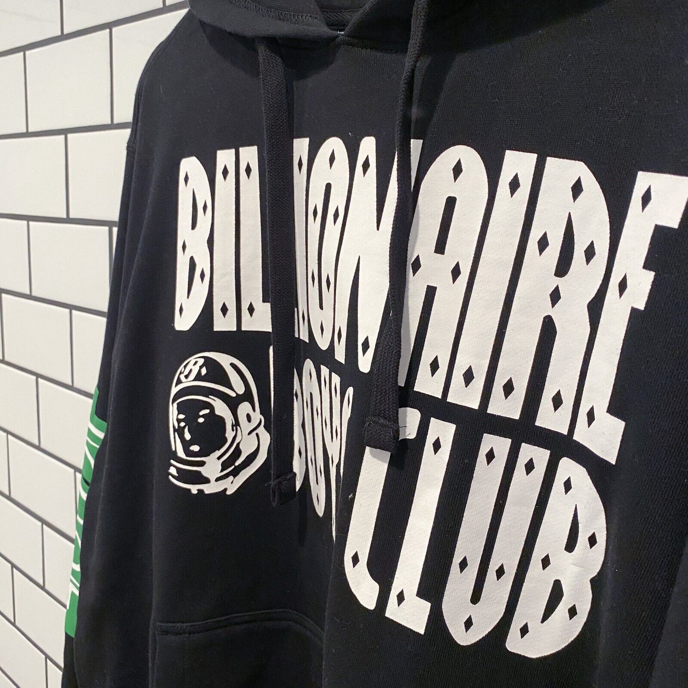 BILLIONAIRE BOYS CLUB BBC STRAIGHT FONT HOODIE BLACK OVERSIZED