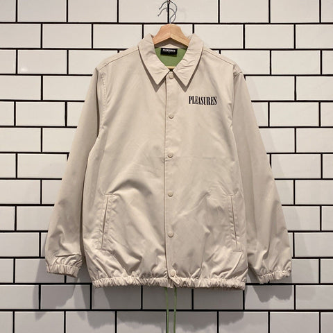 PLEASURES BENDED COACH JACKET OFF WHITE