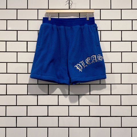 PLEASURES MARS SHERPA SHORTS BLUE