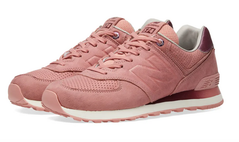 NEW BALANCE WOMEN CLASSICS WL574GRY PREMIUM SOFT NUBUCK SNEAKERS PINK 6.5 - 10