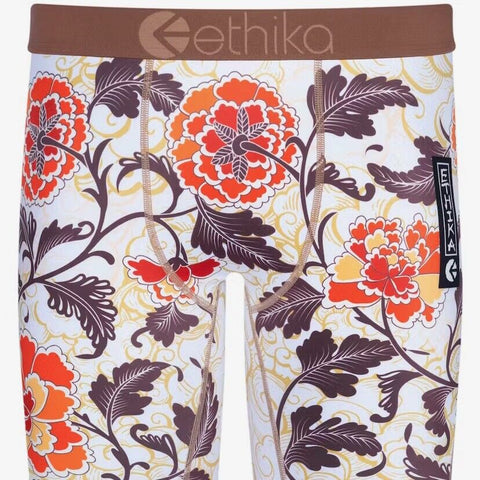 ETHIKA MENS STAPLE UNDERWEAR BOXER WIND FLORALS CREAM