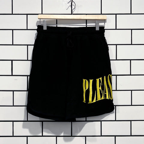 PLEASURES TWITCH WAFFLE KNIT SHORTS BLACK