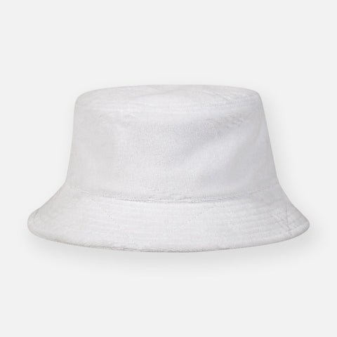 PAPER PLANES JACQUARD TERRY CLOTH BUCKET HAT WHITE