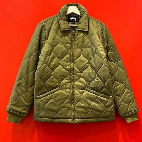 STUSSY QUILTED WORK JACKET OLIVE