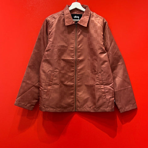 STUSSY TONAL CHECK JACKET ROSE