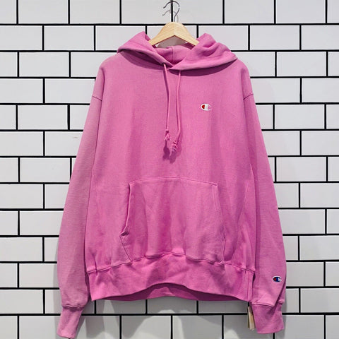 CHAMPION REVERSE WEAVE PULLOVER HOODIE PINK