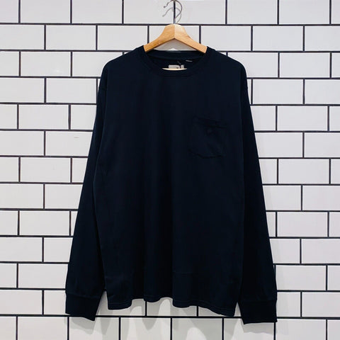 UNDEFEATED UNDFTD WASHED LS PANEL CREW BLACK