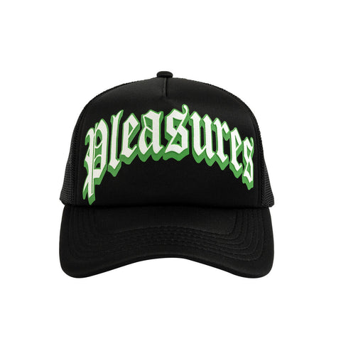 PLEASURES TWITCH TRUCKER HAT BLACK