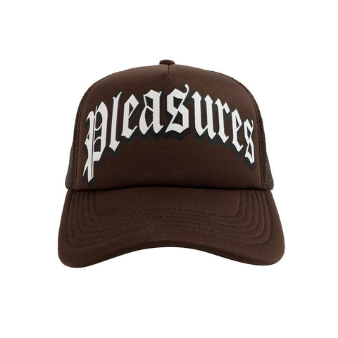 PLEASURES TWITCH TRUCKER HAT BROWN