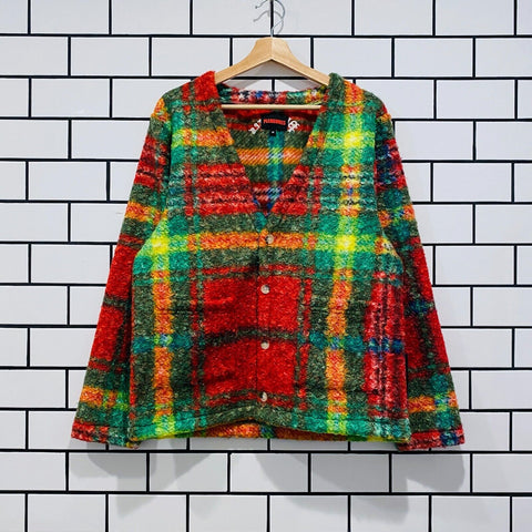 PLEASURES GRAHAM CARDIGAN GREEN